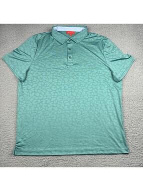 Redvanly Golf Polo Shirt Mens XL Green Jacquard Performance Stretch